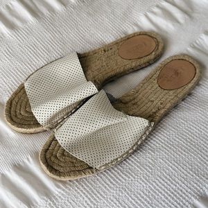 J. Crew Valencia White Perforated Leather Sandals